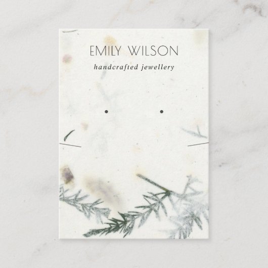 Foliage Handgefertigte Papiertextur mit Fußleiste  Visitenkarte (Vorderseite)