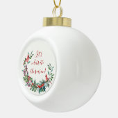 Foliage, heilig, Kardinal Snowflake Gerahmte Ornam Keramik Kugel-Ornament (Rechts)