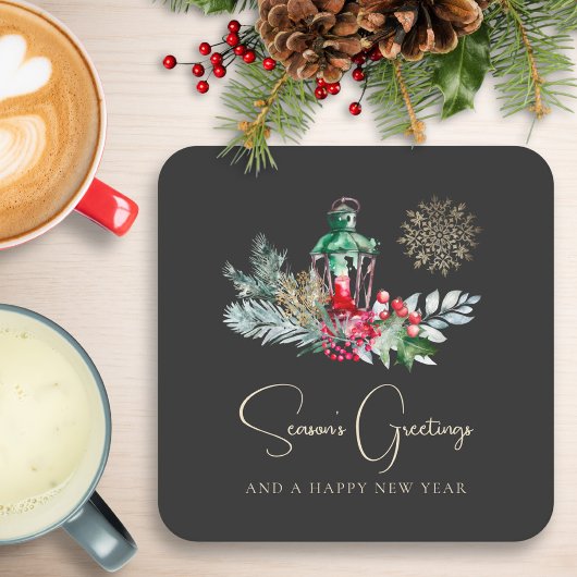 Foliage Lantern Modernes Minimalistisches Party Rechteckiger Pappuntersetzer