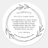 Foliage Leaf Ingredients Product Label Stickers (Vorderseite)