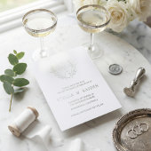 Foliage Leaf Line Art Moderne Hochzeit retten das  Folieneinladung