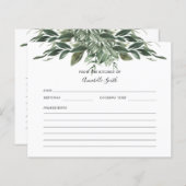 Foliage Leaf Name Rezeptkarte (Vorne/Hinten)