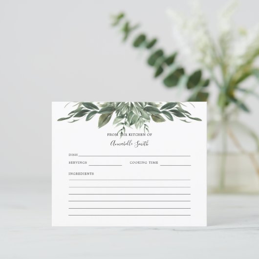 Foliage Leaf Name Rezeptkarte (Stehend Vorderseite)