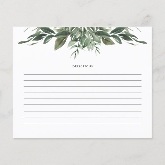 Foliage Leaf Name Rezeptkarte (Rückseite)