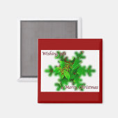 Foliage Merry Christmas Magnet (Vorderseite/Rückseite)