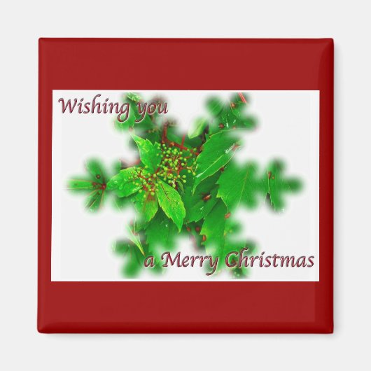 Foliage Merry Christmas Magnet (Vorne)