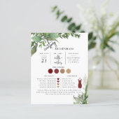Foliage Minimale Text Script Bridesmaid Info-Karte (Stehend Vorderseite)