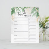 Foliage Minimaler Script-Text wöchentlich Essenspl (Stehend Vorderseite)