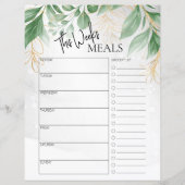 Foliage Minimaler Script-Text wöchentlich Essenspl (Vorderseite)