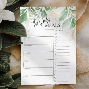 Foliage Minimaler Script-Text wöchentlich Essenspl