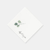 Foliage Modern Script Names Wedding Napkins Serviette (Ecke)