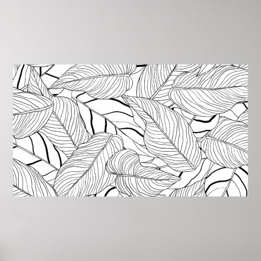 Foliage-nahtlose Blätter, lange Strichfarben Poster (Vorne)