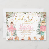 Foliage Nutcracker Sugar Plum Fairy Birthday Einladung (Vorderseite)