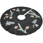 Foliage & Pine Cone Black Tree Skirt Polyester Weihnachtsbaumdecke (Schrägansicht)