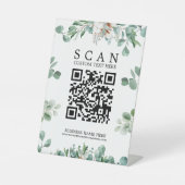 Foliage QR Code Scan Table Top Pedestzeichen Sockelschild (Vorderseite)