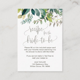 Foliage Rezeptkarte für die Einsteckkarte Begleitkarte