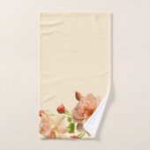 Foliage-Rose-Bug auf Peach-Hintergrund Badhandtuch Set (Handtuch)