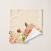 Foliage-Rose-Bug auf Peach-Hintergrund Badhandtuch Set (Waschlappen)