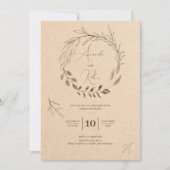 Foliage Rustic Papper Wedding Einladung (Vorderseite)