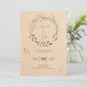 Foliage Rustic Papper Wedding Einladung (Stehend Vorderseite)