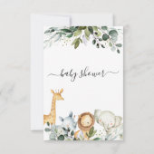 Foliage Safari Babydusche Buchanfrage Einladung (Rückseite)