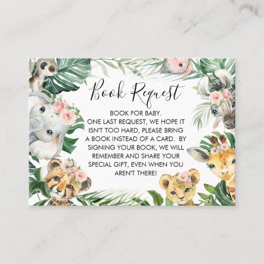 Foliage Safari Babydusche Buchanfrage Visitenkarte (Vorderseite)
