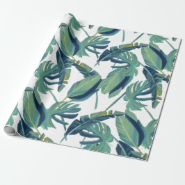 Foliage Tropical Monstera Blätter Geschenkpapier