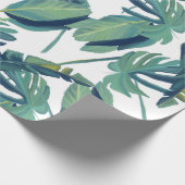 Foliage Tropical Monstera Blätter Geschenkpapier (Ecke)