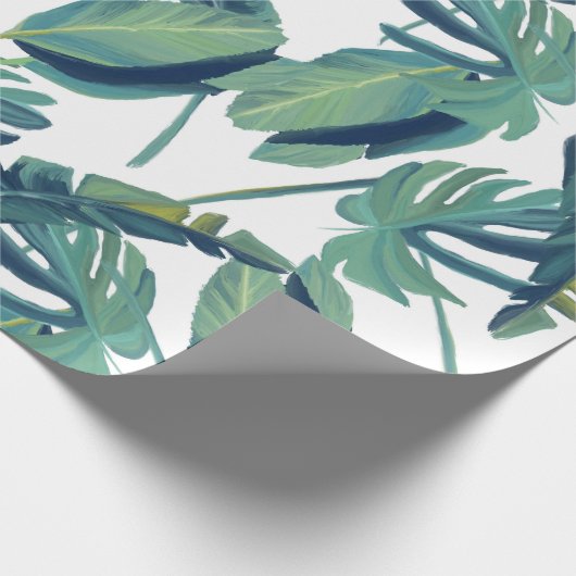Foliage Tropical Monstera Blätter Geschenkpapier (Ecke)