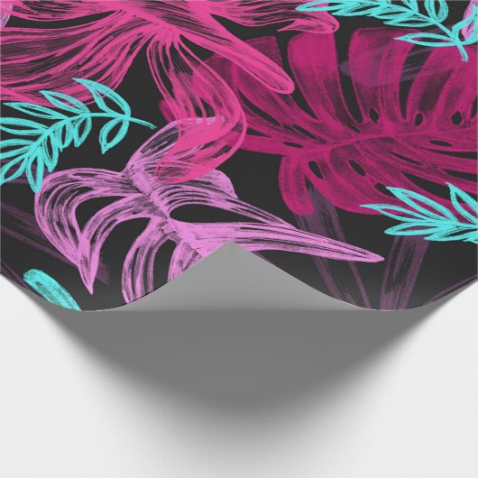 Foliage Tropical Monstera Blätter Geschenkpapier (Ecke)