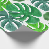 Foliage Tropical Monstera Blätter Geschenkpapier (Ecke)
