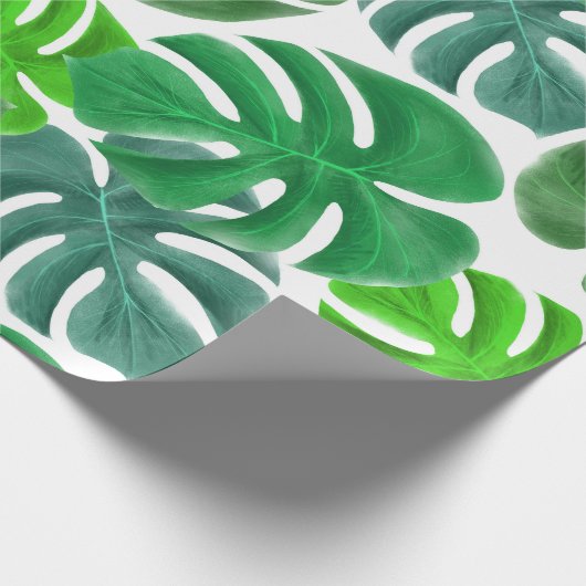 Foliage Tropical Monstera Blätter Geschenkpapier (Ecke)