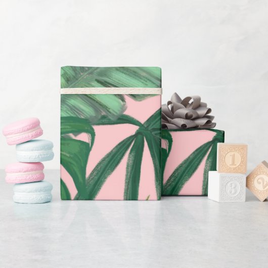 Foliage Tropical Monstera Blätter Party Geschenkpapier (Babyparty)
