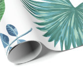 Foliage Tropical Monstera Blätter Wasserfarbe Geschenkpapier (Rolleneckpunkt)