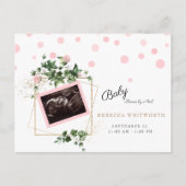 Foliage Ultrasound Foto Girl Baby Dusche per Mail Einladungspostkarte (Vorderseite)