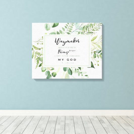 Foliage Waymaker Promise Keeper-Texte Christlich Leinwanddruck (Insitu (Holzboden))