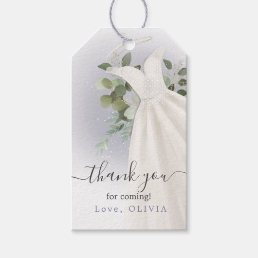 Foliage Wedding Dress Brautparty Geschenkanhänger (Vorderseite)