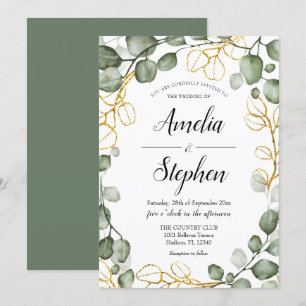 Foliage Wreath Eucalyptus Wedding Einladung