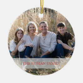 Foliage Wreath Foto Merry & Bright Holiday Keramik Ornament