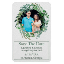 Foliage Wreath Wedding Save the Date