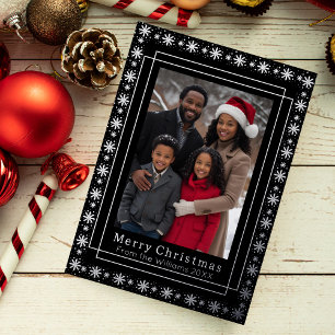 Foliday Card 2 Foto Familienweihnachtsschwarz Folien Feiertagskarte
