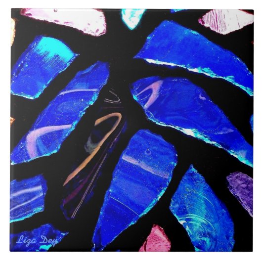 Folie "Blauglas"/Trivet Fliese (Vorderseite)