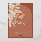 Folie bohemian Terracotta Pampas Gras rettete das Folieneinladung (Rückseite)