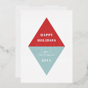 Folie Feiertags-Geometrie-Weihnachtskarte - Rot Folieneinladung