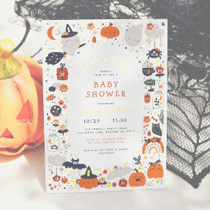 Folie geprägt   Peek A Boo Halloween-Baby-Party Folieneinladung