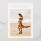 Folie gepresst | Elegantes Foto Kinderdusche Folieneinladung (Vorderseite)