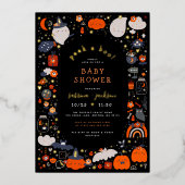 Folie gepresst | Flüchtige Blick A Boo! Halloween- Folieneinladung (Vorderseite)