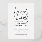 Folie gepresst | Future Mrs Brunch & Bubbly Foto Folieneinladung (Rückseite)