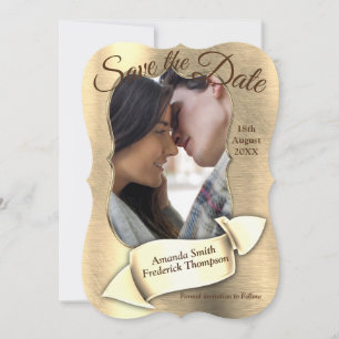 Folie-Gold-Silber-Messing Save the Date Einladung