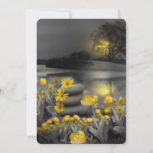 Folie - Grauer und gelber Text Save the Date Einladung (Rückseite)